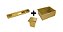 Kit Escorredor Embutido 1114 + Cuba + Lixeira 3,9l Dourado - Imagem 1