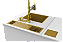 Escorredor Embutir / Sobrepor Calha Inox Úmida Dourado 75cm - Imagem 3