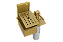Porta Esponja C/ Dispenser Detergente Quadrado 17x15cm Dourado - Imagem 3