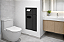 Lixeira Retangular Preta 6,8 L C/ Suporte Papel Higiênico + Porta Escova Sanitária + Armario Para Parede - Tampa Click - Imagem 2