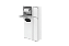 Lixeira Retangular Preta 6,8 L C/ Suporte Papel Higiênico + Porta Escova Sanitária + Armario Para Parede - Tampa Click - Imagem 5