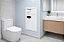 Lixeira Retangular Preta 6,8 L C/ Suporte Papel Higiênico + Porta Escova Sanitária + Armario Para Parede - Tampa Click - Imagem 2