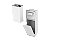 Lixeira Retangular Branca 5,3 L C/ Suporte Papel Higiênico Para Parede - Tampa Click - Imagem 3