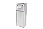 Lixeira Retangular Branca 5,3 L C/ Suporte Papel Higiênico Para Parede - Tampa Click - Imagem 1