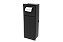Lixeira Retangular Preta 5,3 L C/ Suporte Papel Higiênico Para Parede - Tampa Click - Imagem 1