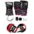 Kit Muay Thai Boxe Naja Luva Preta e Rosa 10 Oz + Manopla - Imagem 1