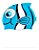 Touca Natação Infantil Silicone Resistente Peixinho Mor Azul - Imagem 2
