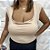 Blusa Feminina Cropped com Decote Quadrado Moda Plus Size Elegante - Imagem 4