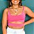 Cropped Tiras Neon  - Rosa - Imagem 1