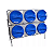 Baleiro Bomboniere Fixo 2 Andares 6 Potes Resistente Azul - Imagem 1