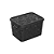 CESTO ORG. 5,5L R. FLORAL PRETO 0604 - Imagem 1