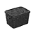 CESTO ORG. 10L R FLORAL PP PRETO 0608 - Imagem 1