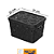 CESTO ORG. 10L R FLORAL PP PRETO 0608 - Imagem 1