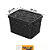 CESTO ORG. 17L R. FLORAL PP PRETO 0612 - Imagem 1