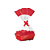 KIT CESTA CRISTALINO VERMELHA MG 27X18,5X9,5 262357-AC - Imagem 1