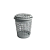 CESTO TELADO CINZA COM TAMPA 30L 2530 - Imagem 1
