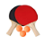 RAQUETE PING PONG C/ 3 BOLINHAS AIH1383 - Imagem 1