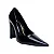 Scarpin Napa Intense Preto LongBeak Salto Bloco 11cm - Imagem 3