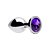 Plug Anal de Metal Grande Cristal Roxo - Imagem 1
