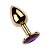 Plug Anal de Metal Médio Dourado com Cristal Roxo - Imagem 2