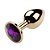 Plug Anal de Metal Médio Dourado com Cristal Roxo - Imagem 1