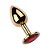 Plug Anal de Metal Médio Dourado com Cristal Vermelho - Imagem 2