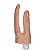 Prótese Realística Dupla Penetração Com Vibração Bege Soft Line K Import - Imagem 1