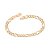PULSEIRA MASCULINA FOLHEADO A OURO FIO ALTERNADO. MED 18/19CM ROMMANEL 550050 - Imagem 1