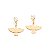 BRINCO FOLHEADO A OURO CRISTAL COM ESPÍRITO SANTO. MED 2,3CM ROMMANEL 525252 - Imagem 1