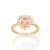 ANEL SOLITÁRIO FOLHEADO A OURO CORAÇÃO ROSA ROMMANEL 512984 - Imagem 1
