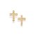 BRINCO FOLHEADO A OURO FORMATO CRUZ COM ZIRCÔNIAS. MED 1,2CM ROMMANEL 524604 - Imagem 1