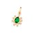 PINGENTE GOTA FOLHEADO A OURO COM CRISTAIS COLORIDOS. MED 1,80CM ROMMANEL 542366 - Imagem 4