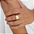 ANEL MASCULINO FOLHEADO A OURO QUADRADO COM DETALHES ROMMANEL 513002 - Imagem 4