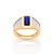 ANEL MASCULINO FOLHEADO A OURO COM CRISTAL AZUL E APLIQUE DE RHODIUM ROMMANEL 513003 - Imagem 1