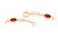 PULSEIRA FOLHEADO A OURO COM CRISTAIS VERMELHO. MED 19CM ROMMANEL 551614 - Imagem 2