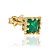 BRINCO QUADRADO FOLHEADO A OURO COM CRISTAL VERDE. MED 0,80CM ROMMANEL 525783 - Imagem 3