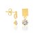 BRINCO FOLHEADO A OURO BASE RETÂNGULAR COM CRISTAL. MED 1,1CM ROMMANEL 524634 - Imagem 2