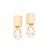 BRINCO FOLHEADO A OURO BASE RETÂNGULAR COM CRISTAL. MED 1,1CM ROMMANEL 524634 - Imagem 1