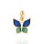 PINGENTE INFANTIL FOLHEADO A OURO BORBOLETA AZUL COM VERDE. MED 1,3CM ROMMANEL 542437 - Imagem 1