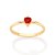 ANEL SOLITÁRIO FOLHEADO A OURO CORAÇÃO CRISTAL VERMELHO ROMMANEL 513030 - Imagem 1