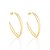 ARGOLA FOLHEADO A OURO FORMATO NAVETE. MED 4,20CM ROMMANEL 526757 - Imagem 1