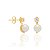 BRINCO FOLHEADO A OURO COM CRISTAIS E PÉROLA. MED 1,4CM ROMMANEL 520582 - Imagem 2