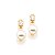 BRINCO INFANTIL FOLHEADO A OURO CRISTAL COM PÉROLA. MED 1,2CM ROMMANEL 524692 - Imagem 2