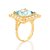 MAXI ANEL FOLHEADO A OURO CRISTAL QUADRADO AZUL CLARO ROMMANEL 512970 - Imagem 2