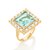 MAXI ANEL FOLHEADO A OURO CRISTAL QUADRADO AZUL CLARO ROMMANEL 512970 - Imagem 1