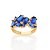 ANEL FOLHEADO A OURO COM ZIRCÔNIAS AZUL ROMMANEL 512955 - Imagem 1