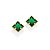 BRINCO FOLHEADO A OURO COM CRISTAL QUADRADO VERDE. MED 0,7CM ROMMANEL 526246 - Imagem 1