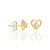BRINCO FOLHEADO A OURO CORAÇÃO COM CRISTAL. MED 0,7CM ROMMANEL 522541 - Imagem 2