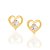 BRINCO FOLHEADO A OURO CORAÇÃO COM CRISTAL. MED 0,7CM ROMMANEL 522541 - Imagem 1