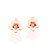 BRINCO INFANTIL FOLHEADO A OURO FLOR COM CRISTAIS ROSA. MED 0,6CM ROMMANEL 524292 - Imagem 1